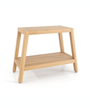 Banco 2 en 1 para baño Haven™ de teca color natural