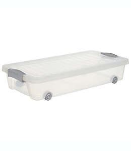 Caja para almacenamiento bajo la cama con ruedas de plástico Simply Essential™ transparente 
