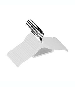 Ganchos de terciopelo para camisas Squared Away™ color blanco, 12 piezas