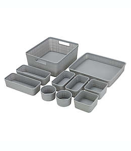 Organizadores para cajón Simply Essential™ color gris, 10 piezas