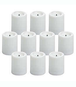 Velas votivas Simply Essential™ Wax con luz LED color blanco, 10 piezas