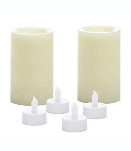 Set de velas pilar y tealight Simply Essential™ con luz LED