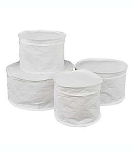 Set de protectores acolchados de PEVA para vajilla Simply Essential™ color blanco, 4 piezas