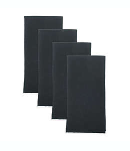 Servilletas de poliéster Simply Essential™ lisas color negro, Set de 4 piezas