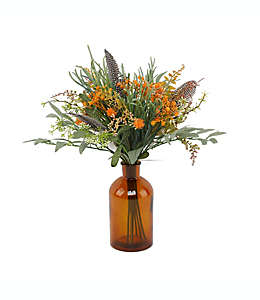 Arreglo floral artificial Bee & Willow™ Home con florero de vidrio color amarillo/ámbar