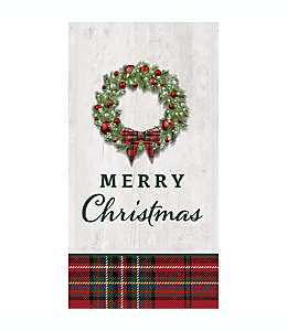 Toallas desechables de papel Bee & Willow™ Merry Christmas con diseño de corona navideña, Set de 20