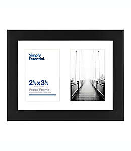 Portarretratos de madera Simply Essential™ Gallery para dos fotografías de 13.51 x 17.32 cm color negro