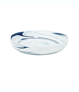 Tazón de porcelana Artisanal Kitchen Supply® para entrada con diseño de mármol color azul