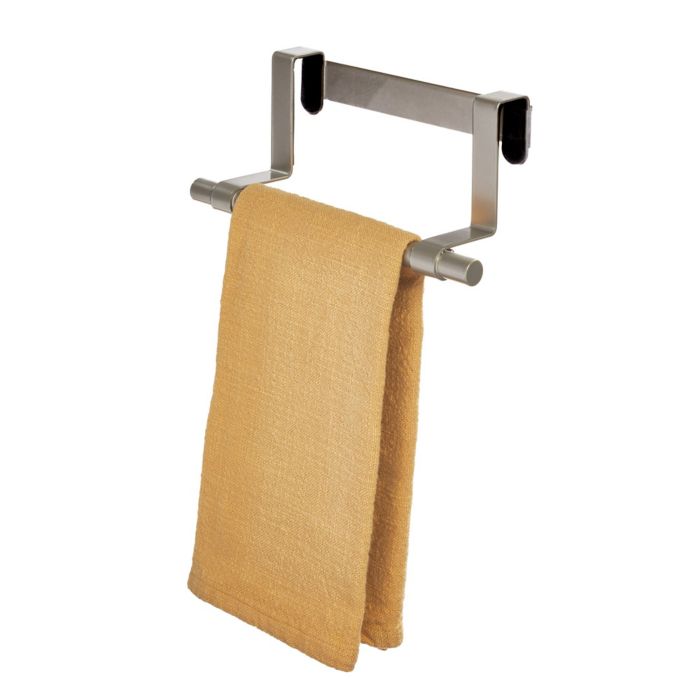 Toallero de acero Squared Away™ para puerta de gabinete de 23.49 cm color  níquel cepillado
