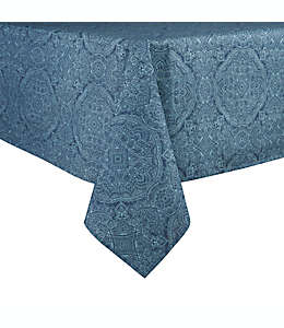 Mantel rectangular plastificado de poliéster Bee & Willow™ con diseño grabado de 1.52 x 2.13 m color azul marino