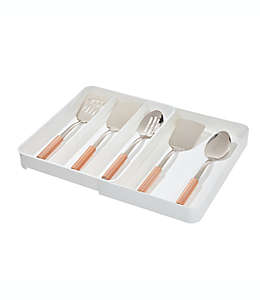 Organizador expandible para utensilios de cocina Squared Away™ de plástico reciclado color blanco brillante