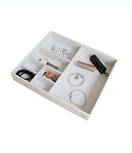 Organizador apilable para joyería Squared Away™ con 7 compartimentos color blanco coco