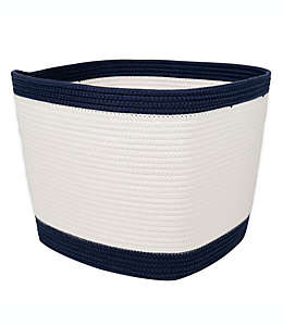 Canasta grande de poliéster Squared Away™ con diseño de cuerda enrollada color azul profundo