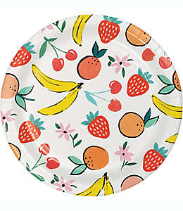 Platos desechables de papel H for Happy™ con diseño de frutas de 25.73 cm, Set de 12