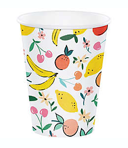 Vasos desechables de papel H for Happy™ con diseño de frutas, Set de 12