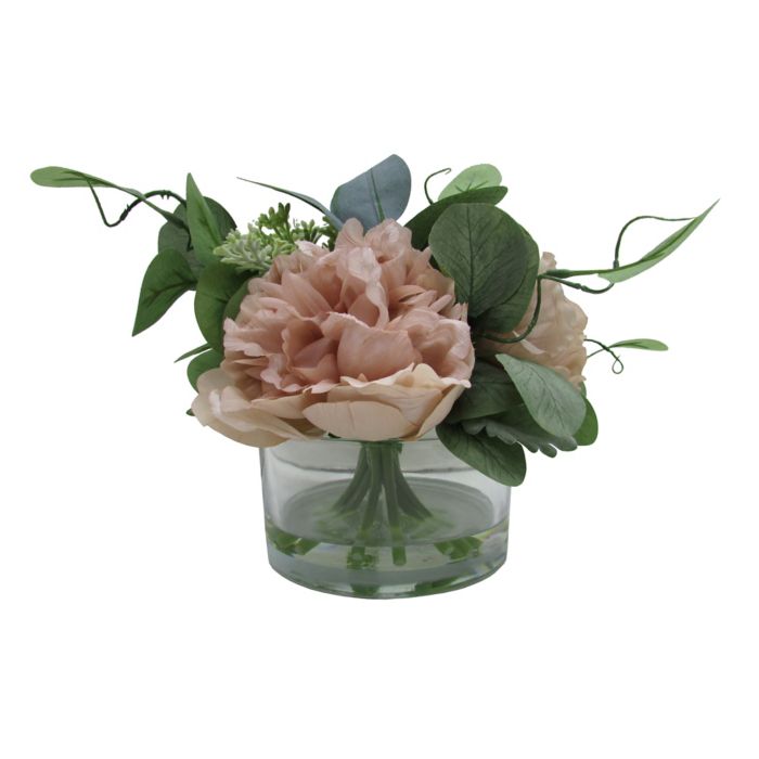 Arreglo floral artificial de poliéster Everhome™ de peonías y rosas con  florero | Bed Bath & Beyond México