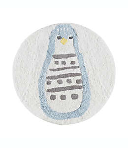 Tapete para baño de algodón Marmalade™ con diseño de pingüino de 68.58 x 68.58 cm color azul/blanco