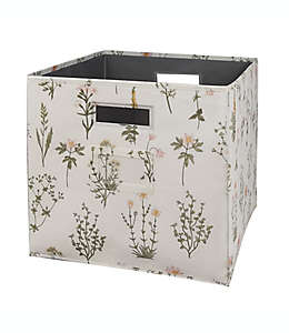Contenedor plegable Squared Away™ con diseño botánico de 33.02 cm color marfil