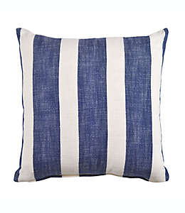 Cojín decorativo cuadrado de algodón Everhome™ Cabana con diseño a rayas color azul marino/blanco