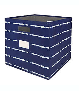 Contenedor plegable de polipropileno Squared Away™ Nara de 33.02 cm color azul profundo/blanco