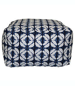 Puff de poliéster Studio 3B™ Diamond Shibori para interiores/exteriores color azul/blanco