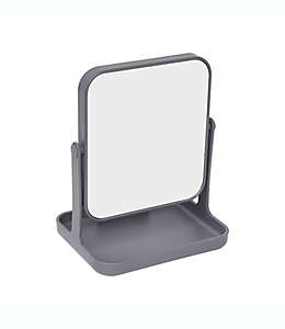 Espejo doble de tocador de plástico Simply Essential™ con aumento color gris