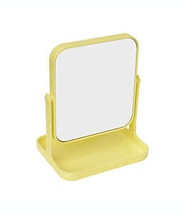 Espejo doble de tocador de plástico Simply Essential™ con aumento color amarillo