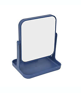 Espejo doble de tocador de plástico Simply Essential™ con aumento color azul marino