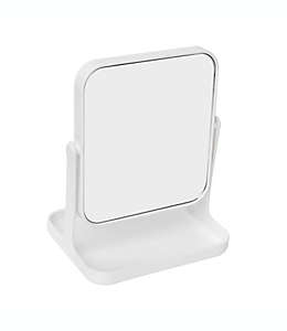 Espejo doble de tocador de plástico Simply Essential™ con aumento color blanco