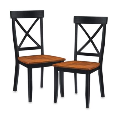 Home Styles Dining Chair in Black with Oak Finish (Set of ...