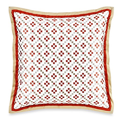 Royal Heritage Home Pelham Square Throw Pillow in Orange - Bed Bath & Beyond