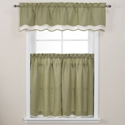 Buy Pipeline 36Inch Window Curtain Tier Pair in Sage from Bed Bath  Beyond