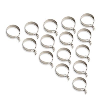 Springs Window Fashions Nickel Finish Cafe Clip Rings (Set of 14) - Bed ...