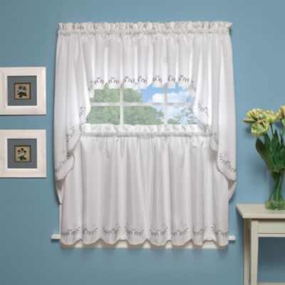 Forget-Me-Not 38-Inch Window Curtain Swag Pair in White/Blue - Bed Bath ...