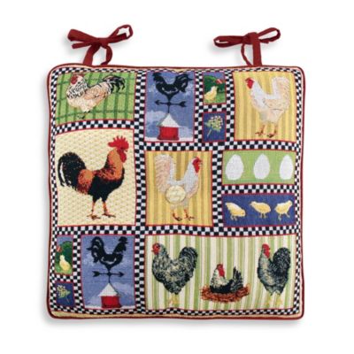 Buy Park B. Smith® Roosters and Chickens Tapestry Chair Pads from Bed ...