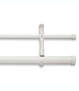 Cortinero doble de acero Cambria® Premier Complete de 2.23 a 3.65 m color blanco satinado