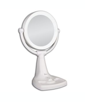 Espejo de tocador Zadro™, con aumento y luz brillante 1x/10x