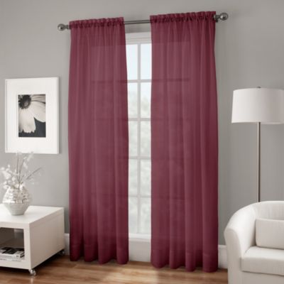 Buy Crushed Voile Sheer 63Inch Rod Pocket Window Curtain Panel in Burgundy from Bed Bath  Beyond