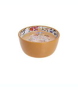 Vela en vaso de cerámica Wild Sage® pintado a mano con 3 pabilos aroma Capri Pomelo de 396.89 g