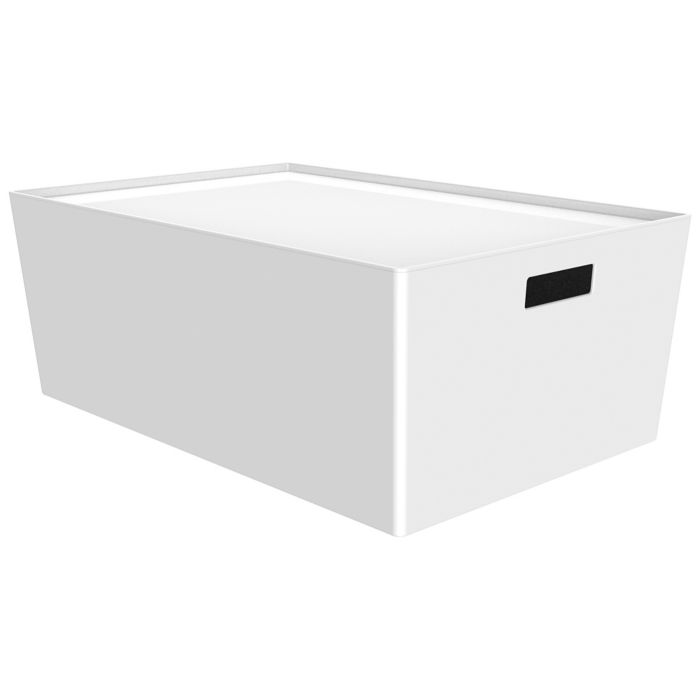 Caja grande apilable Simply Essential™ para almacenamiento color blanco
