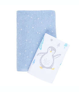 Set de toallas de algodón Marmalade™ con diseño invernal color azul/blanco, 2 pzas.