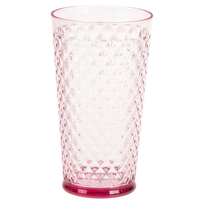 Vaso alto de plástico Bee & Willow™ con diseño texturizado color rosa