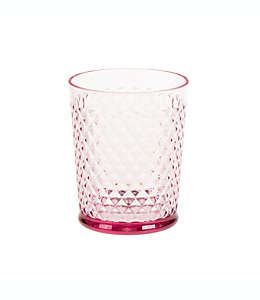 Vaso old fashioned doble de plástico Bee & Willow™ con diseño texturizado color rosa