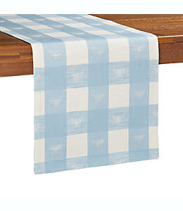 Camino de mesa de algodón Bee & Willow™ con diseño a cuadros de 1.82 m color azul pastel/blanco