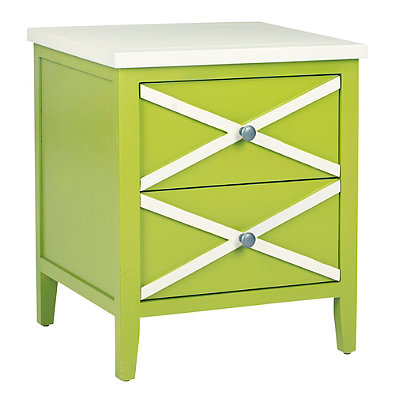 Safavieh Sherrilyn 2-Drawer Side Table in Green/White