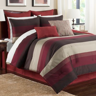 Hudson Comforter Set in Red - Bed Bath & Beyond