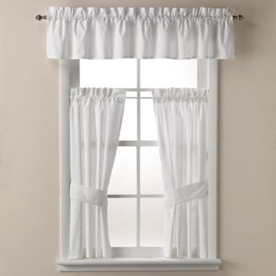 Wamsutta® Milano Bath Window Curtain Panel and Valance in White - Bed ...