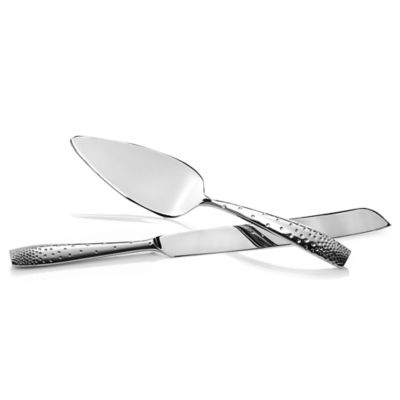 Nambe Tilt Dazzle 2 Piece Stainless Steel Cake  Knife  and 