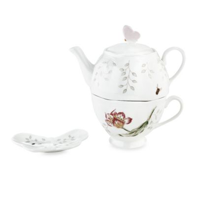 LenoxÃ‚Â® Butterfly MeadowÃ‚Â® Stackable Tea Set with Teabag Holder ... - LenoxÃ‚Â® Butterfly MeadowÃ‚Â® Stackable Tea Set with Teabag Holder - Bed Bath &  Beyond