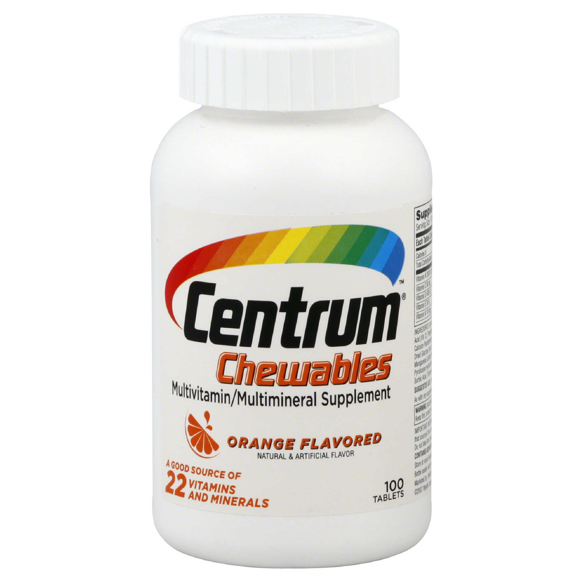 Centrum Chewable MultivitaminOrange 100 Tablets